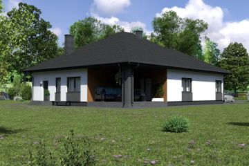 Projekt domu Planujdom 082 - parterowy dom o powierzchni 162,80 m², dach dwuspadowy - ujęcie 4