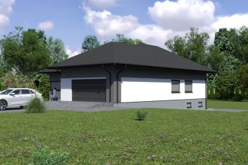 Projekt domu Planujdom 086 - parterowy dom o powierzchni 267,43 m², dach wielospadowy - ujęcie 2