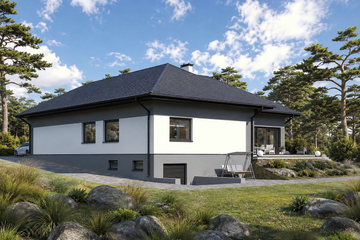Projekt domu Planujdom 086 - parterowy dom o powierzchni 267,43 m², dach wielospadowy - ujęcie 3