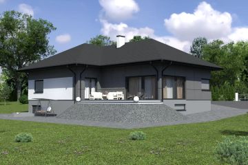 Projekt domu Planujdom 086 - parterowy dom o powierzchni 267,43 m², dach wielospadowy - ujęcie 4