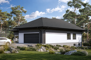 Projekt domu Planujdom 086 - parterowy dom o powierzchni 267,43 m², dach wielospadowy - ujęcie 4