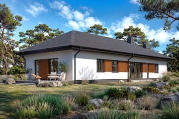 Projekt domu Planujdom 088 - parterowy dom o powierzchni 144,39 m², dach kopertowy - ujęcie 3