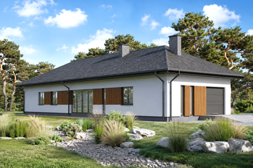 Projekt domu Planujdom 088 - parterowy dom o powierzchni 144,39 m², dach kopertowy - ujęcie 4