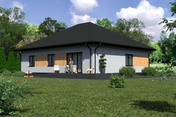 Projekt domu Planujdom 091 ver2 - parterowy dom o powierzchni 130,83 m², dach kopertowy - ujęcie 4