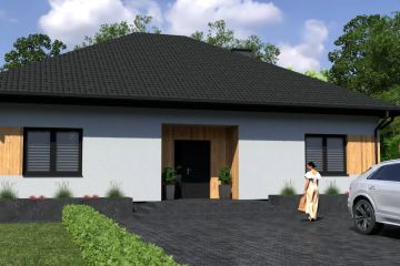 Projekt domu Planujdom 091 ver2 - parterowy dom o powierzchni 130,83 m², dach kopertowy - ujęcie 5