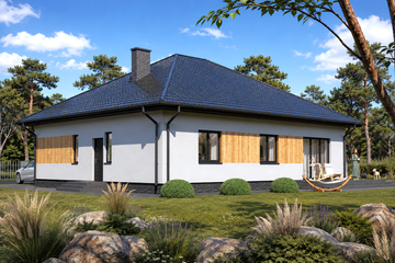Projekt domu Planujdom 091 ver2 - parterowy dom o powierzchni 130,83 m², dach kopertowy - ujęcie 5
