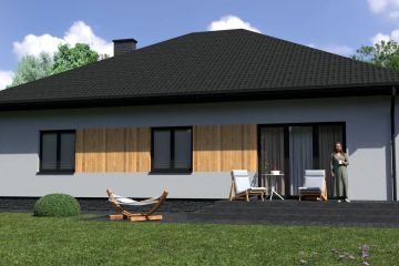 Projekt domu Planujdom 091 ver2 - parterowy dom o powierzchni 130,83 m², dach kopertowy - ujęcie 6