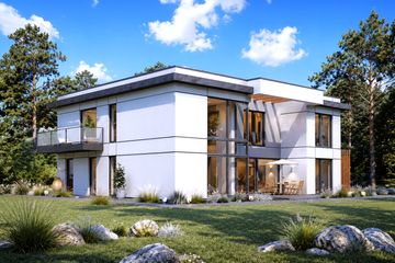 Projekt domu Planujdom 099 - z pełnym piętrem dom o powierzchni 303,23 m², dach płaski - ujęcie 4