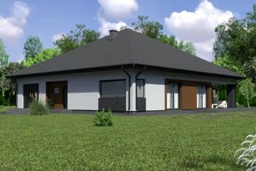 Projekt domu Planujdom 102 - parterowy dom o powierzchni 183,03 m², dach kopertowy - ujęcie 2