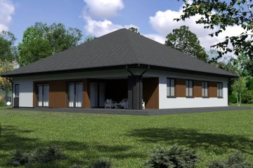 Projekt domu Planujdom 102 - parterowy dom o powierzchni 183,03 m², dach kopertowy - ujęcie 3
