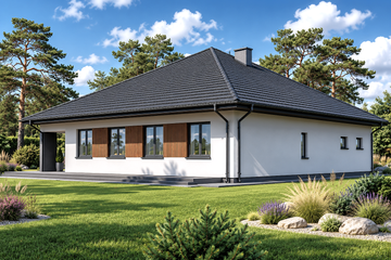 Projekt domu Planujdom 102 - parterowy dom o powierzchni 183,03 m², dach kopertowy - ujęcie 3