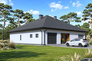 Projekt domu Planujdom 102 - parterowy dom o powierzchni 183,03 m², dach kopertowy - ujęcie 4