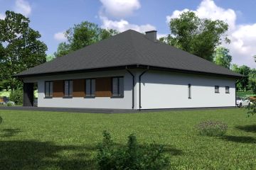 Projekt domu Planujdom 102 - parterowy dom o powierzchni 183,03 m², dach kopertowy - ujęcie 4