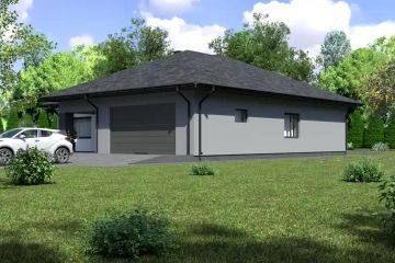 Projekt domu Planujdom 105 - parterowy dom o powierzchni 134,27 m², dach kopertowy - ujęcie 2