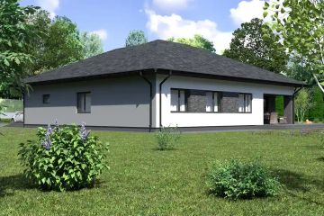Projekt domu Planujdom 105 - parterowy dom o powierzchni 134,27 m², dach kopertowy - ujęcie 3