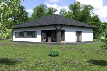 Projekt domu Planujdom 105 - parterowy dom o powierzchni 134,27 m², dach kopertowy - ujęcie 4