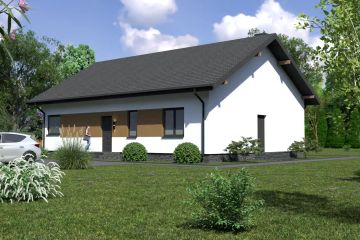 Projekt domu Planujdom 106 - parterowy dom o powierzchni 110,85 m², dach dwuspadowy - ujęcie 2