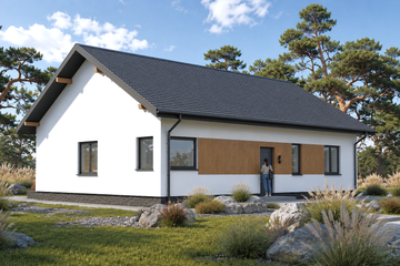 Projekt domu Planujdom 106 - parterowy dom o powierzchni 110,85 m², dach dwuspadowy - ujęcie 3