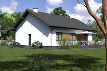 Projekt domu Planujdom 106 - parterowy dom o powierzchni 110,85 m², dach dwuspadowy - ujęcie 3