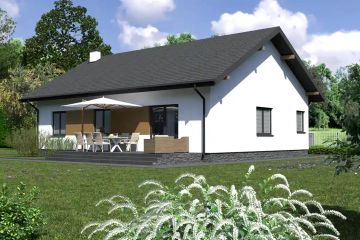 Projekt domu Planujdom 106 - parterowy dom o powierzchni 110,85 m², dach dwuspadowy - ujęcie 4