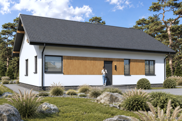 Projekt domu Planujdom 106 - parterowy dom o powierzchni 110,85 m², dach dwuspadowy - ujęcie 4