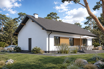 Projekt domu Planujdom 106 - parterowy dom o powierzchni 110,85 m², dach dwuspadowy - ujęcie 6