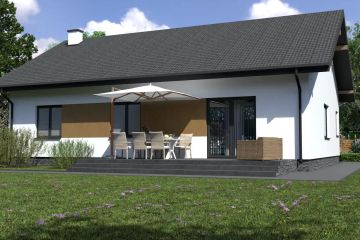 Projekt domu Planujdom 106 - parterowy dom o powierzchni 110,85 m², dach dwuspadowy - ujęcie 6