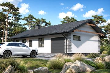 Projekt domu Planujdom 108 - parterowy dom o powierzchni 73,26 m², dach dwuspadowy - ujęcie 4