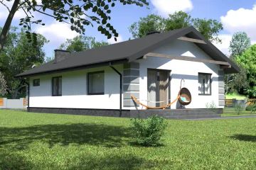 Projekt domu Planujdom 108 - parterowy dom o powierzchni 73,26 m², dach dwuspadowy - ujęcie 4