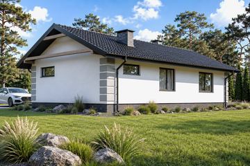 Projekt domu Planujdom 108 - parterowy dom o powierzchni 73,26 m², dach dwuspadowy - ujęcie 5