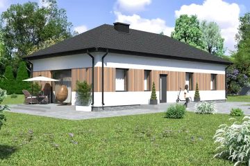 Projekt domu Planujdom 110 - parterowy dom o powierzchni 94,90 m², dach kopertowy - ujęcie 2