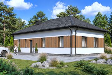 Projekt domu Planujdom 110 - parterowy dom o powierzchni 94,90 m², dach kopertowy - ujęcie 3
