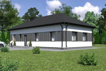 Projekt domu Planujdom 110 - parterowy dom o powierzchni 94,90 m², dach kopertowy - ujęcie 3