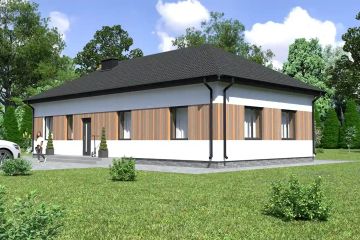 Projekt domu Planujdom 110 - parterowy dom o powierzchni 94,90 m², dach kopertowy - ujęcie 4