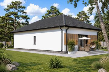Projekt domu Planujdom 110 - parterowy dom o powierzchni 94,90 m², dach kopertowy - ujęcie 5