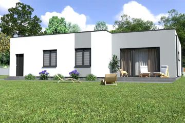 Projekt domu Planujdom 112 - parterowy dom o powierzchni 121,44 m², dach płaski - ujęcie 2