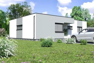 Projekt domu Planujdom 112 - parterowy dom o powierzchni 121,44 m², dach płaski - ujęcie 3