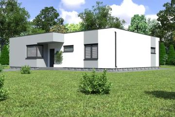 Projekt domu Planujdom 112 - parterowy dom o powierzchni 121,44 m², dach płaski - ujęcie 4