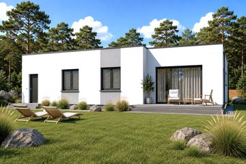 Projekt domu Planujdom 112 - parterowy dom o powierzchni 121,44 m², dach płaski - ujęcie 4