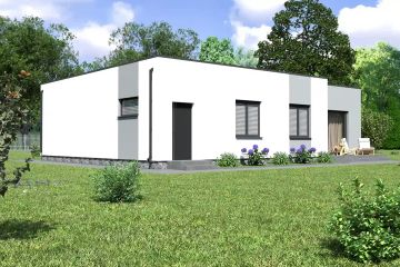 Projekt domu Planujdom 112 - parterowy dom o powierzchni 121,44 m², dach płaski - ujęcie 5
