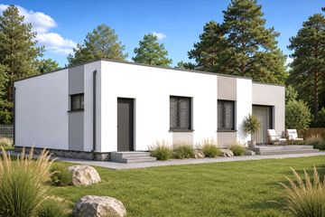 Projekt domu Planujdom 112 - parterowy dom o powierzchni 121,44 m², dach płaski - ujęcie 5