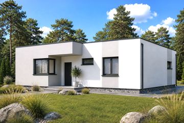 Projekt domu Planujdom 112 - parterowy dom o powierzchni 121,44 m², dach płaski - ujęcie 6