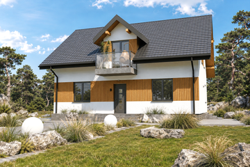Projekt domu Planujdom 117 ver2 - parterowy z poddaszem dom o powierzchni 113,44 m², dach dwuspadowy - ujęcie 6