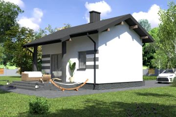 Projekt domu letniskowego Planujdom 119 - parterowy dom o powierzchni 28,01 m², dach dwuspadowy - ujęcie 4
