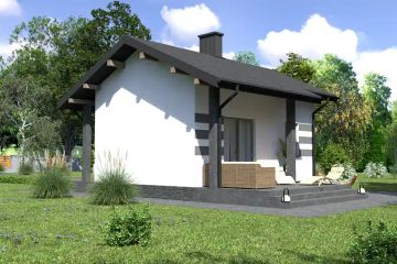 Projekt domu letniskowego Planujdom 119 - parterowy dom o powierzchni 28,01 m², dach dwuspadowy - ujęcie 5