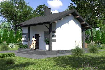 Projekt domu letniskowego Planujdom 119 - parterowy dom o powierzchni 28,01 m², dach dwuspadowy - ujęcie 6