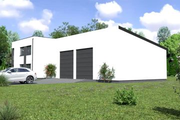 Projekt domu Planujdom 122 - z pełnym piętrem dom o powierzchni 146,74 m², dach płaski - ujęcie 2