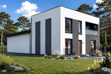 Projekt domu Planujdom 122 - z pełnym piętrem dom o powierzchni 146,74 m², dach płaski - ujęcie 4