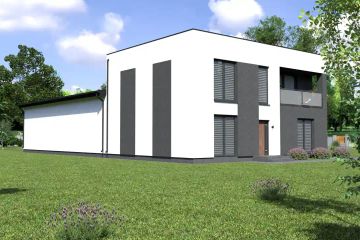 Projekt domu Planujdom 122 - z pełnym piętrem dom o powierzchni 146,74 m², dach płaski - ujęcie 4