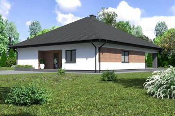 Projekt domu Planujdom 123 - parterowy dom o powierzchni 175,65 m², dach kopertowy - ujęcie 2